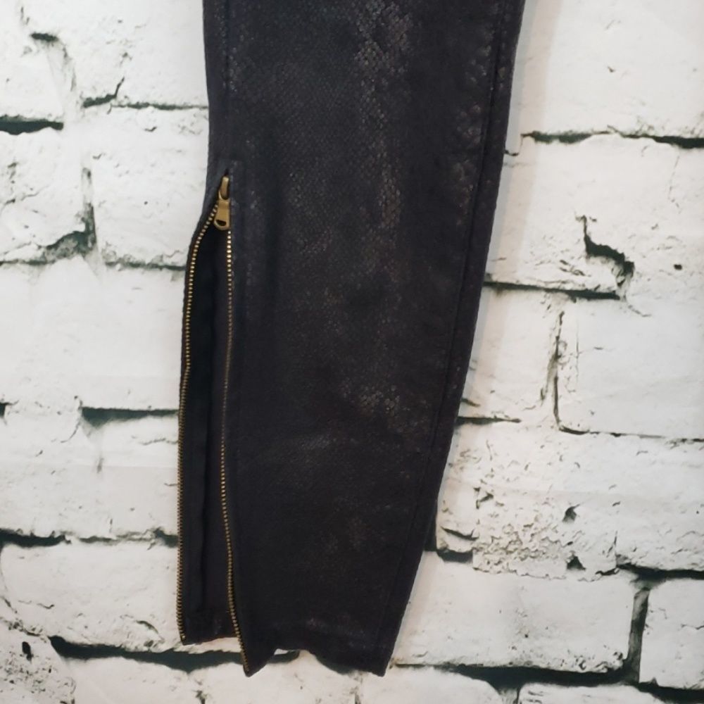 Zara Basic Black Textured Stretch Pants - image 4